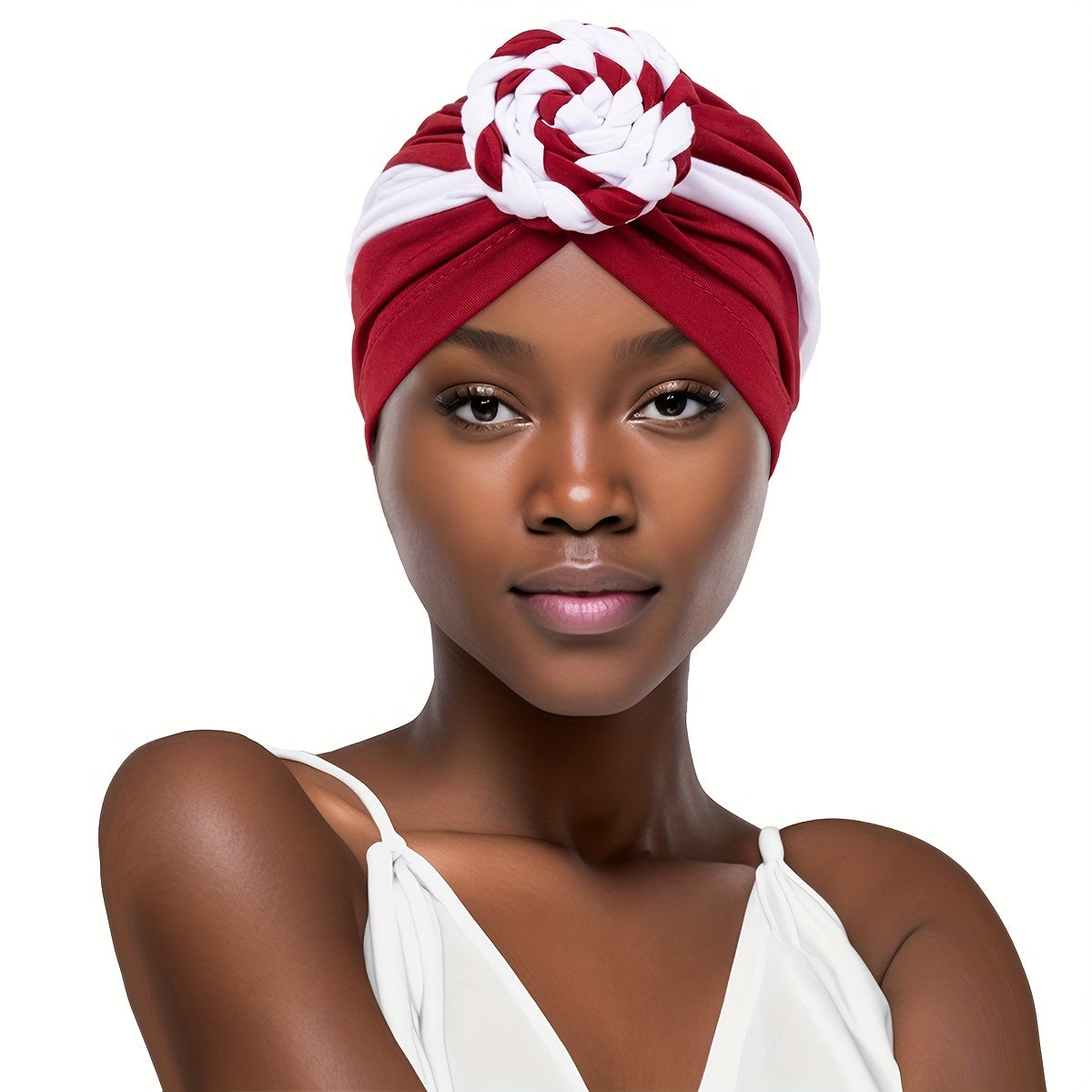 Pleated Hijab Hat Women Turban Cap Block Head Wrap Elastic Headscarf