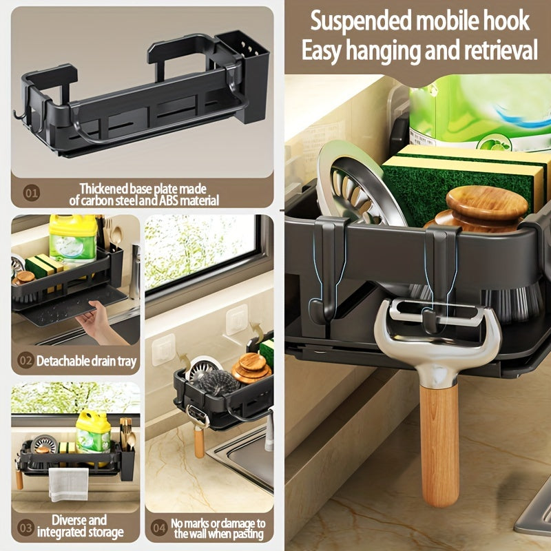 Stainless Steel Kitchen Cleaning Supplies Storage Rack