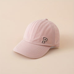 Kids P Embroidery Ponytail Cap for Girls