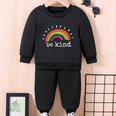 Rainbow Series Graphic Baby Sweatshirt Pants Set