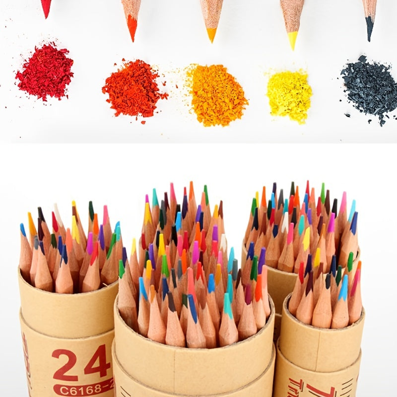36 Colored Pencils Oily Soluble Raw Wood Lead Art Painting Supplies