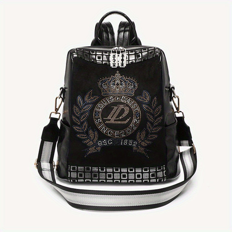 Rhinestone Decor Rucksack Women's Storage Bag