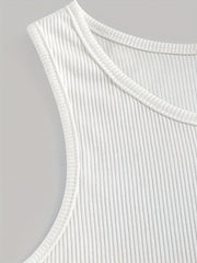 Letter Print Tank Top Crew Neck Summer Sleeveless Top