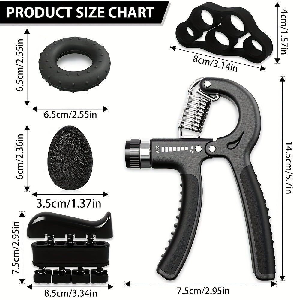 Adjustable Hand Grip Strengthener Kit Finger Exerciser