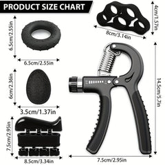 Adjustable Hand Grip Strengthener Kit Finger Exerciser