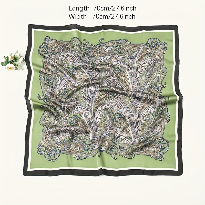 Satin Paisley Square Scarves Silky Head Neck Scarf Neckerchief Bandanas
