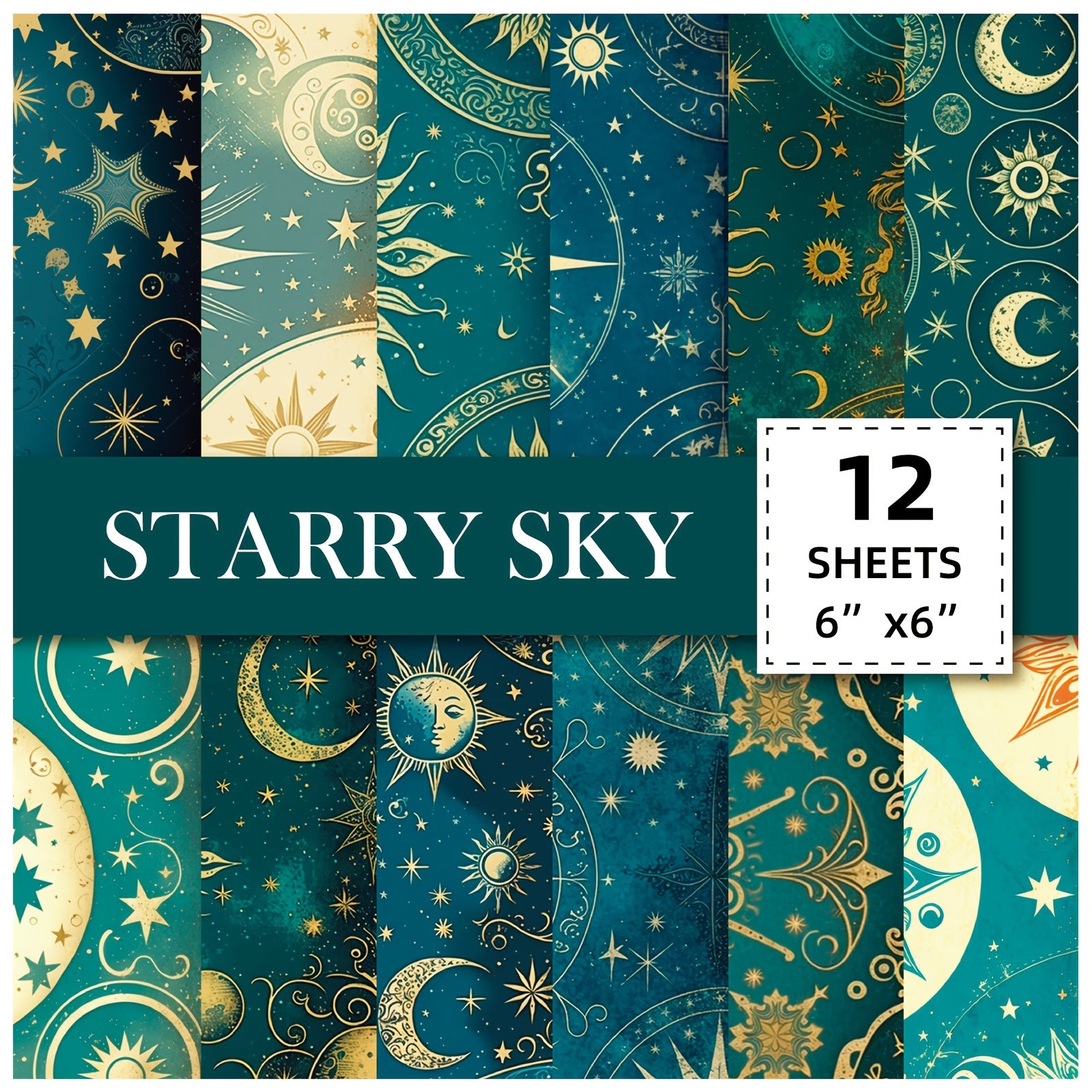 12pcs Tarot Card Starry Sky DIY Wrapping Paper Universe Literary Material