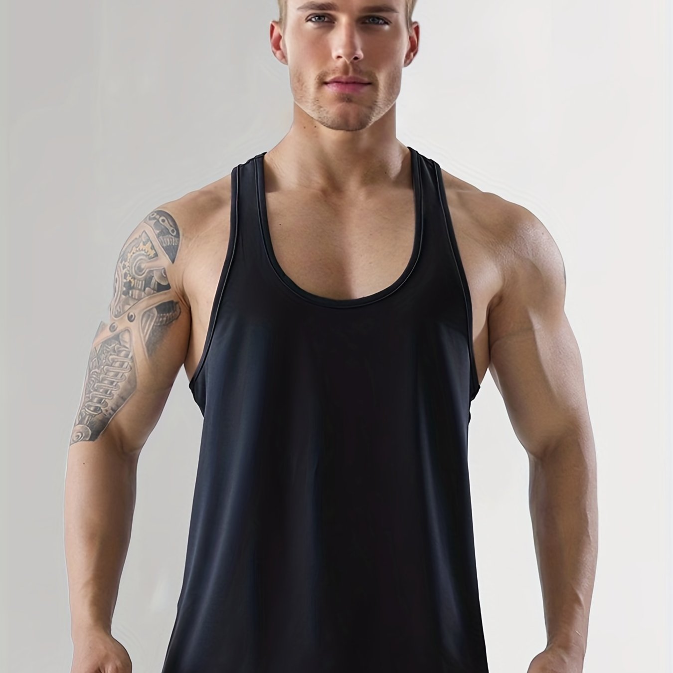 Men's Sleeveless Tank Top Active Stretch Breathable Outdoor Fitness