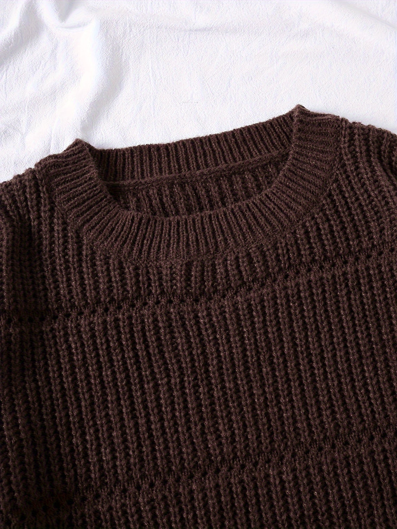 Ribbed Long Sleeve Round Neck Jumper