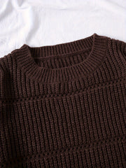 Ribbed Long Sleeve Round Neck Jumper