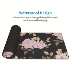 Large Flower Pattern Mouse Pad Non-Slip Rubber Base