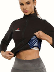Women's Sauna Sweat Suit Waist Trainer Slimming Body Shaper Long Sleeve