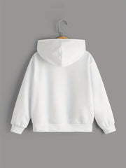 Boys Basketball Player Letter Print Hooded Sweatshirt