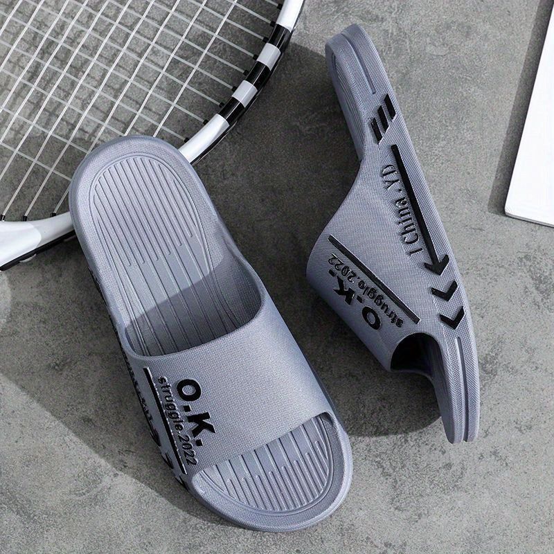 Men's Lightweight Non Slip Open Toe Quick Drying Slides
