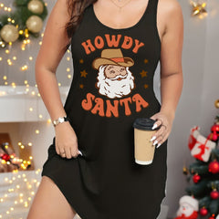 Santa Claus Print Racer Back Nightdress