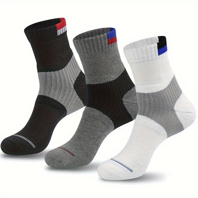 Men's Mid Crew Sport Socks Non Slip Shock Absorption Athletic Socks