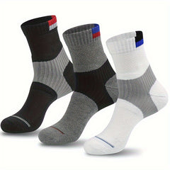 Men's Mid Crew Sport Socks Non Slip Shock Absorption Athletic Socks