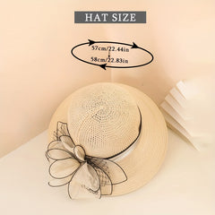 Flower Decor Sun Hat For Women Ladies Girls Year Presents