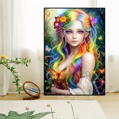 5D DIY Large Diamond Painting Butterfly Fairy Girl Pattern Set - Home Wall Decor