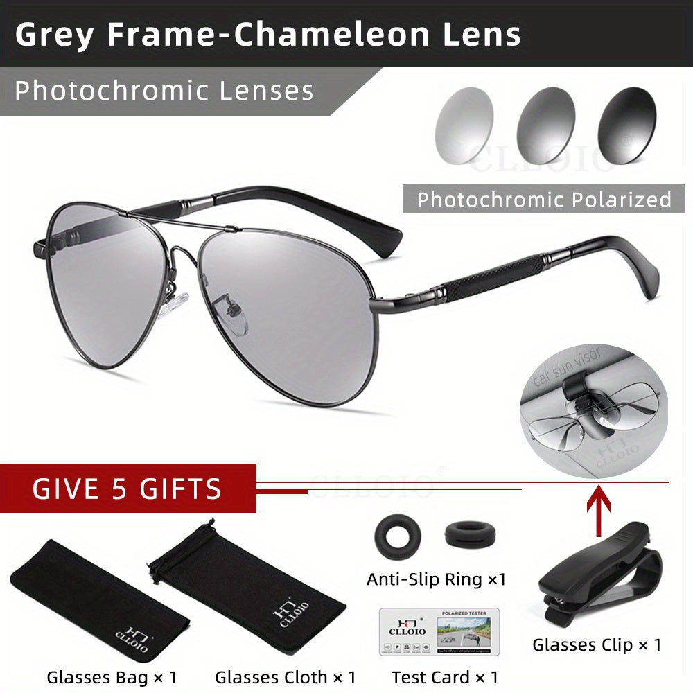 CLLOIO Titanium Alloy Polarized Sunglasses Unisex Gradient Lens