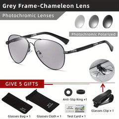 CLLOIO Titanium Alloy Polarized Sunglasses Unisex Gradient Lens