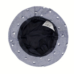 Kids Denim Casual Print Basin Hat Wide Brim Sunscreen Fisherman Hat