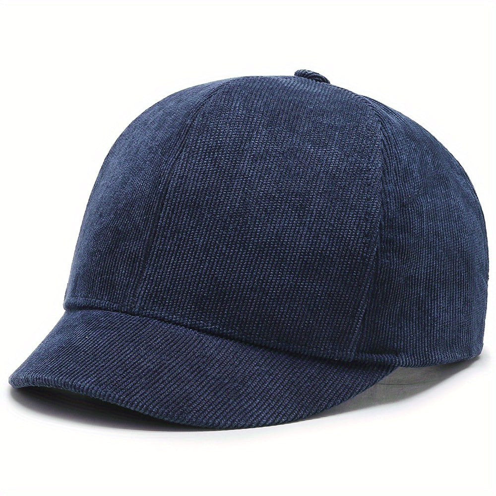 Short Brim Corduroy Baseball Cap Solid