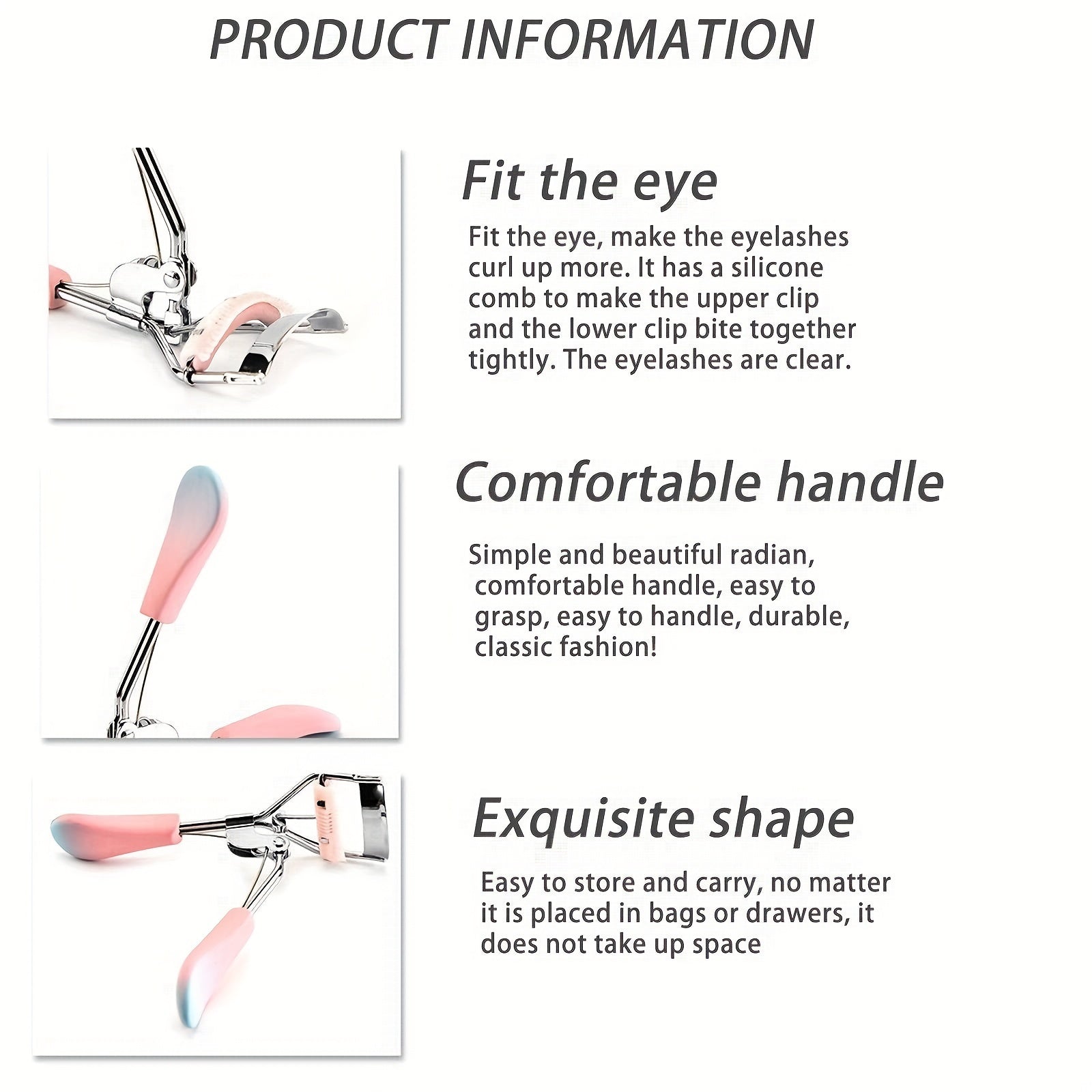10 Refills Eyelash Curler for Women - Lifts Lashes - Long Lasting Natural Look