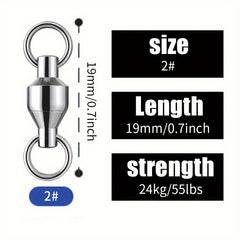 30pcs 1 10 Ball Bearing Swivels Stainless Steel Fishing Connector