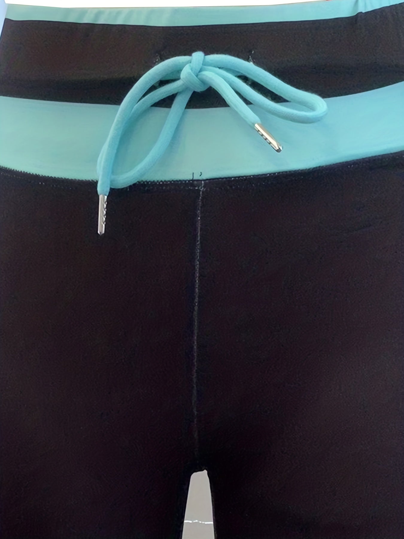 Drawstring Block Shorts Casual High Waist Summer Shorts