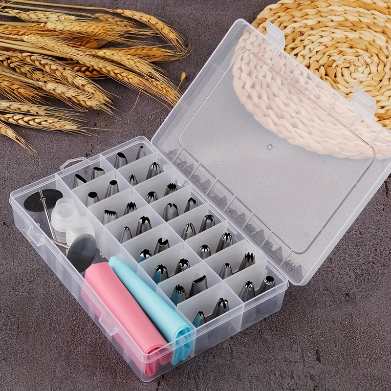 38pcs Stainless Steel Piping Nozzle Set with Storage Box for Baking