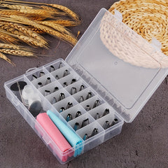 38pcs Stainless Steel Piping Nozzle Set with Storage Box for Baking