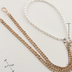 Metal Chain & Bead Decor Strap DIY Crossbody Bag Accessories