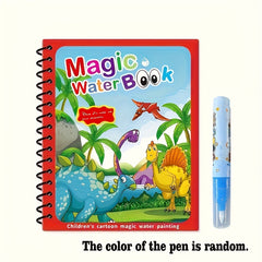6pcs Water Painting Activity Books with Colorful Pens - Animals & Nature Themes
