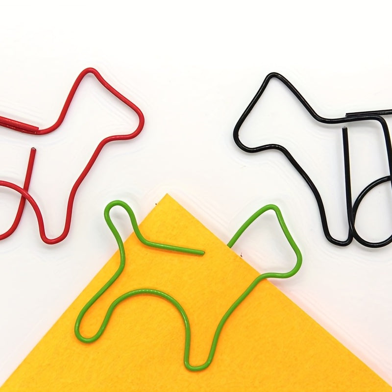 24pcs Puppy Paperclips Colorful Animals Curved Pins Study Office Supplies