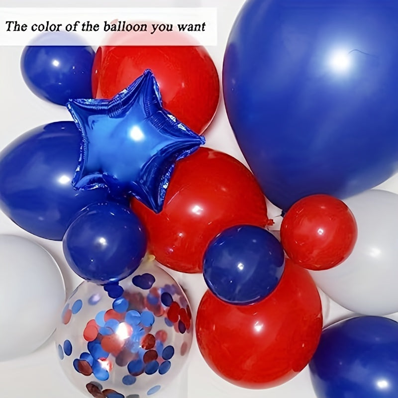 140pcs Red & Blue Baseball Party Balloons Garland Kit