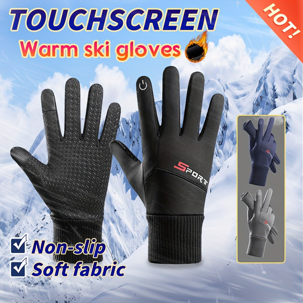 Anti Slip Winter Gloves Full Finger Thermal Touch Screen Ski Snowboard Liners