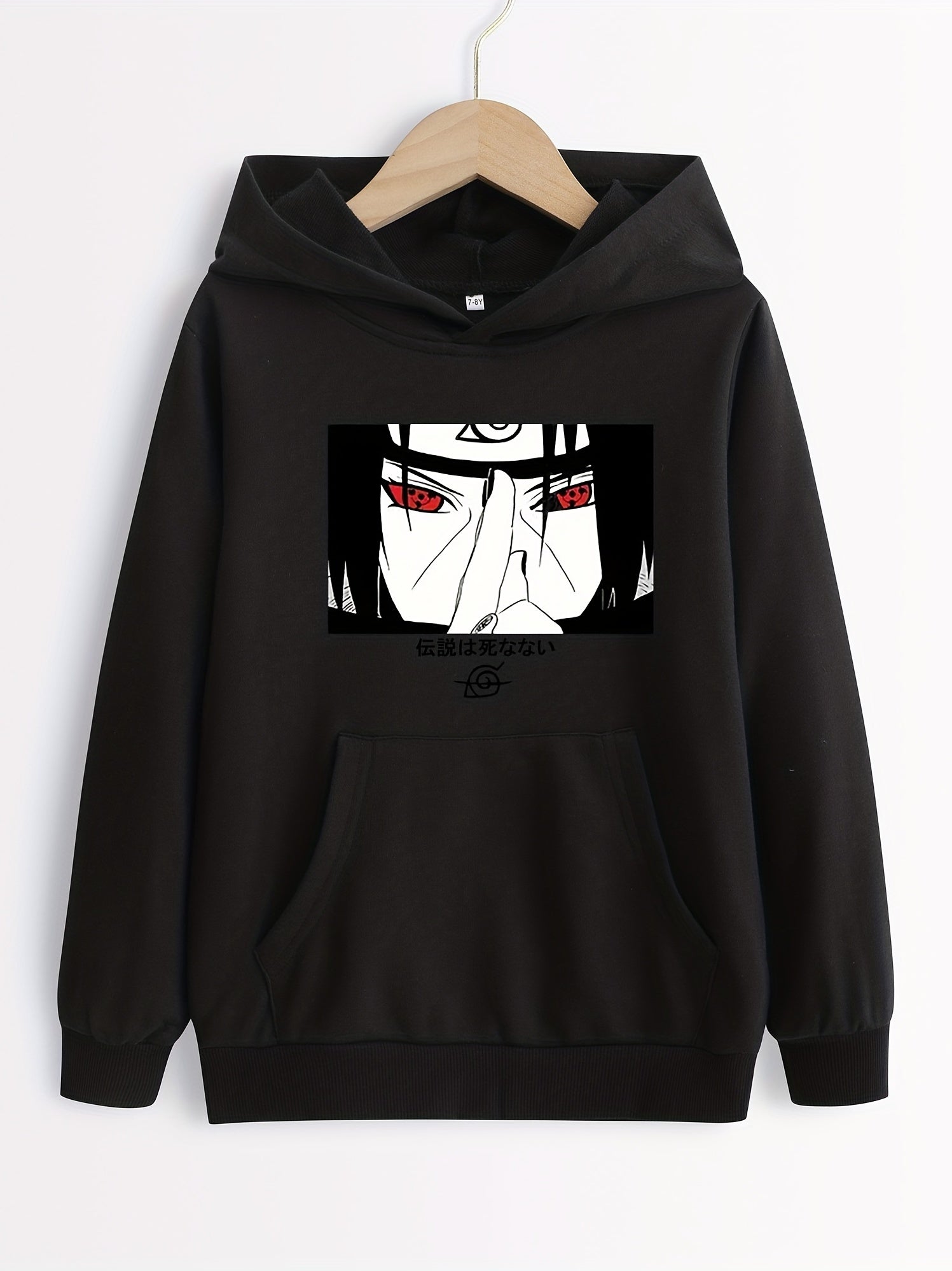 Selfie Bear Print Boys Casual Pullover Hooded Sweatshirt