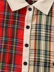 Girls Casual Plaid Shirt Top For Fall