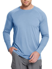 Men's UPF 50 Long Sleeve Rash Guard for Fishing Running Hiking