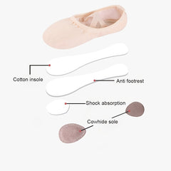 Girls Canvas Ballet Slippers Elastic Split Sole Dance Shoes