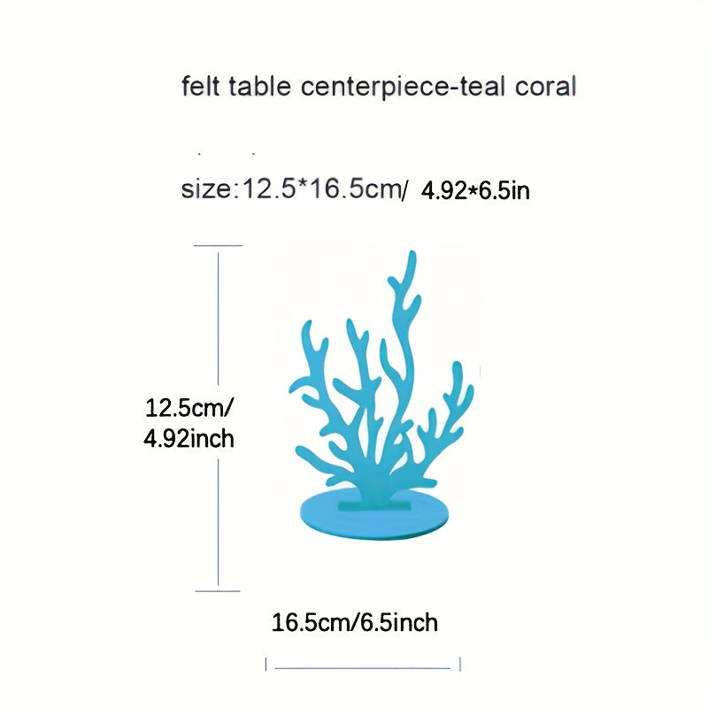 3pcs Sea Grass Coral Seahorse Starfish Felt Table Centerpiece for Parties