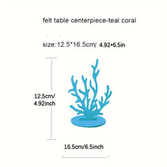 3pcs Sea Grass Coral Seahorse Starfish Felt Table Centerpiece for Parties