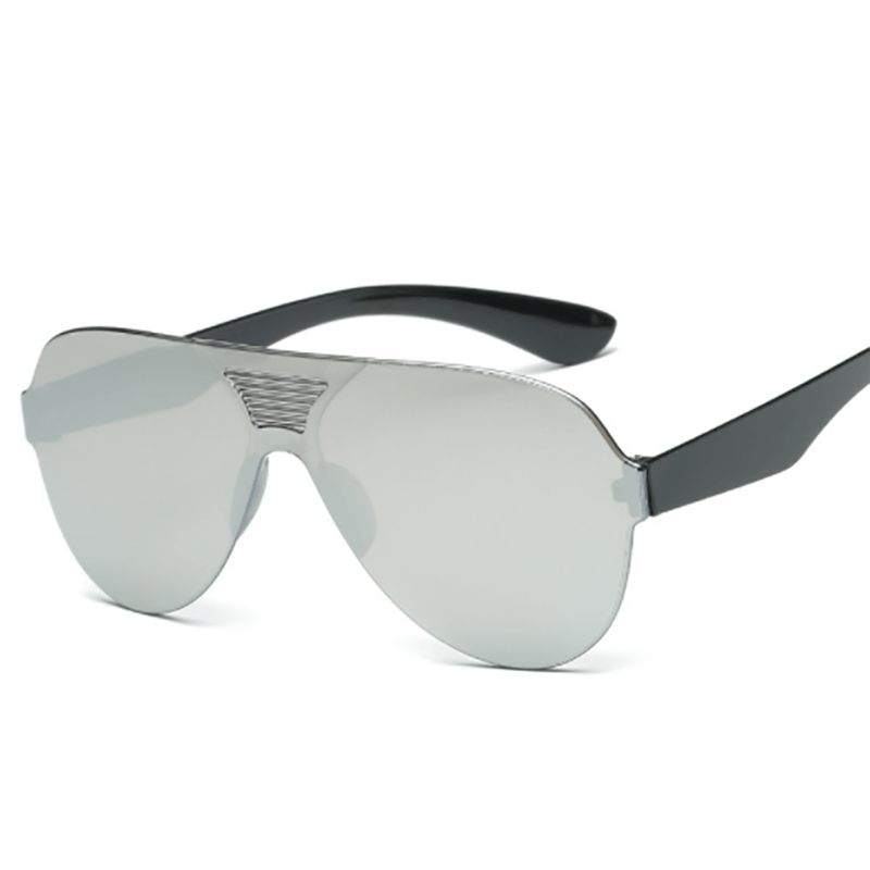 Y2K One Piece Sunglasses Futuristic Mirror Lens Shield Glasses UV400