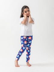 Girls Xmas Lamps Print Leggings Soft Pants Kids Clothes