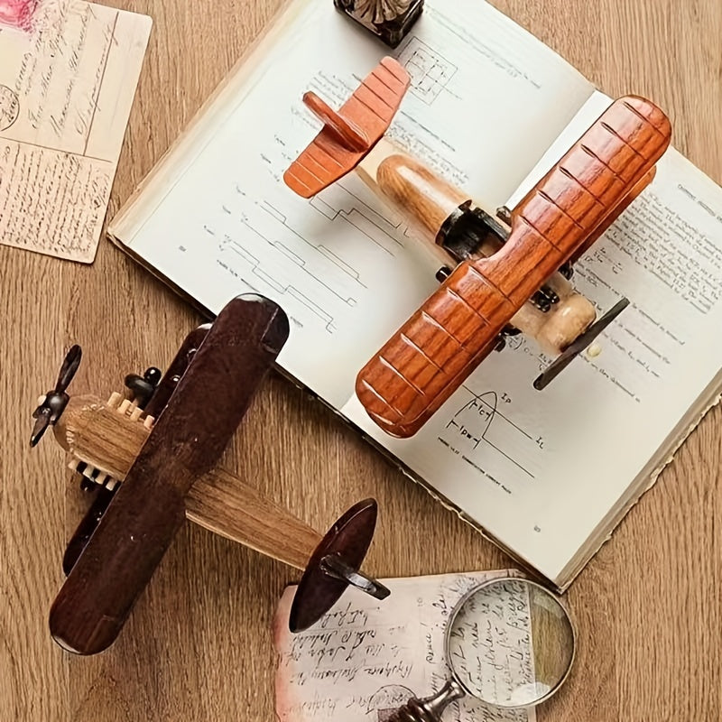 Wooden Retro Aircraft Ornaments Creative Home Desktop Aircraft Model