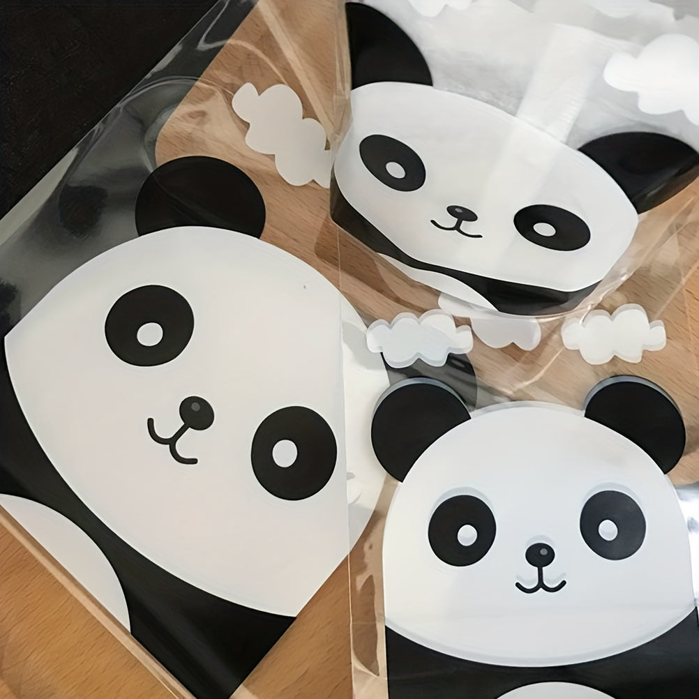 100pcs Panda Pattern Candy Bags Self Adhesive Gift Pouch
