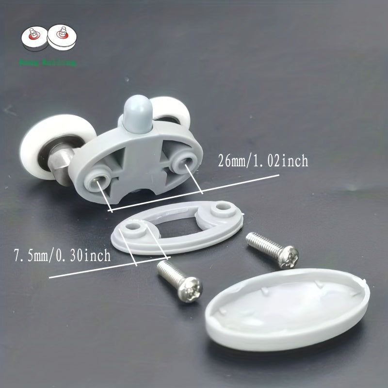 4pcs Shower Room Pulley Whower Door Rollers Runners Two Wheels