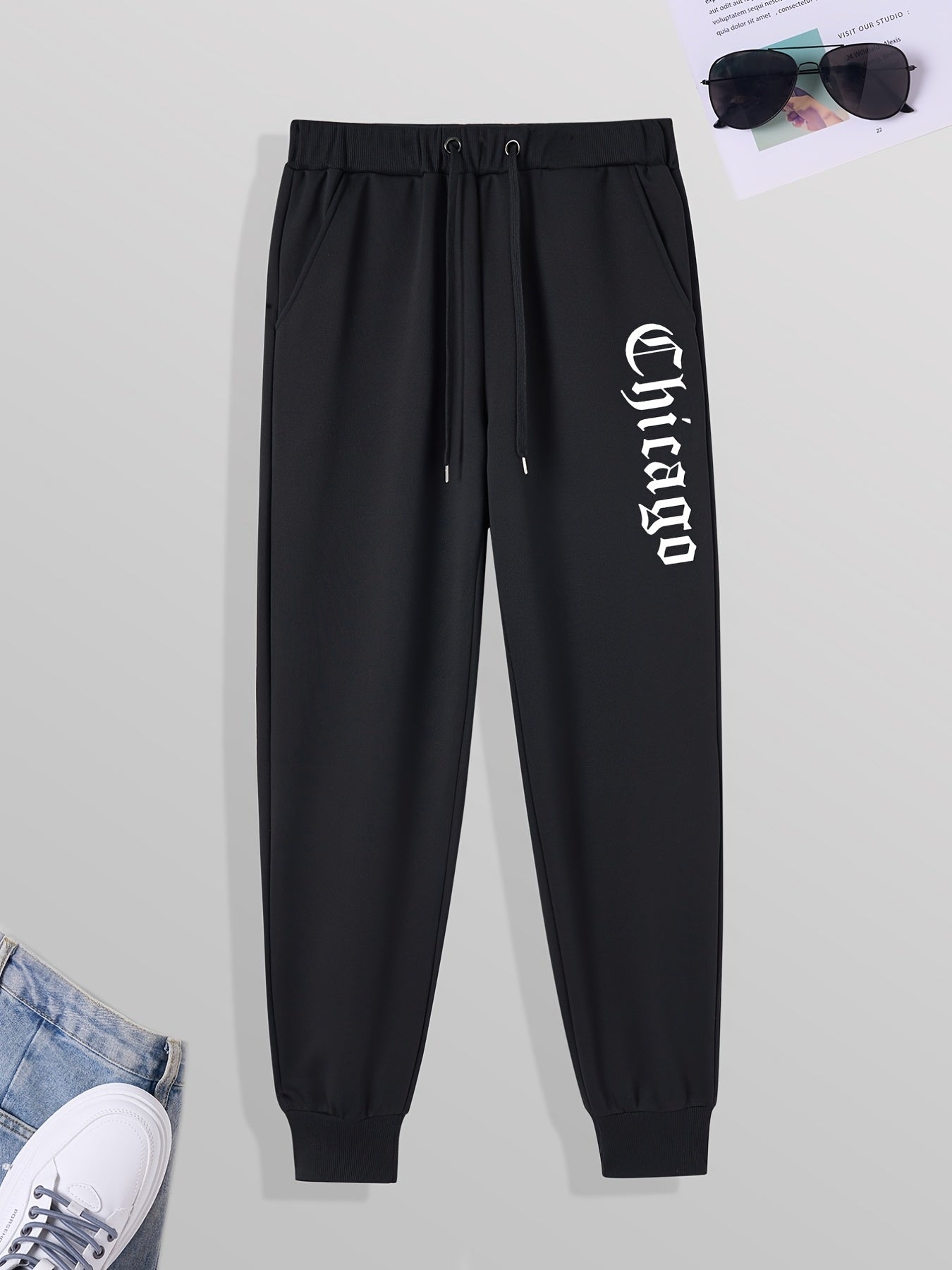 Men's Graphic Print Casual Sweatpants Drawstring Pocket