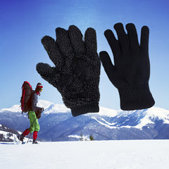 Plush Lined Coldproof Gloves Knitted Warm Winter Gloves